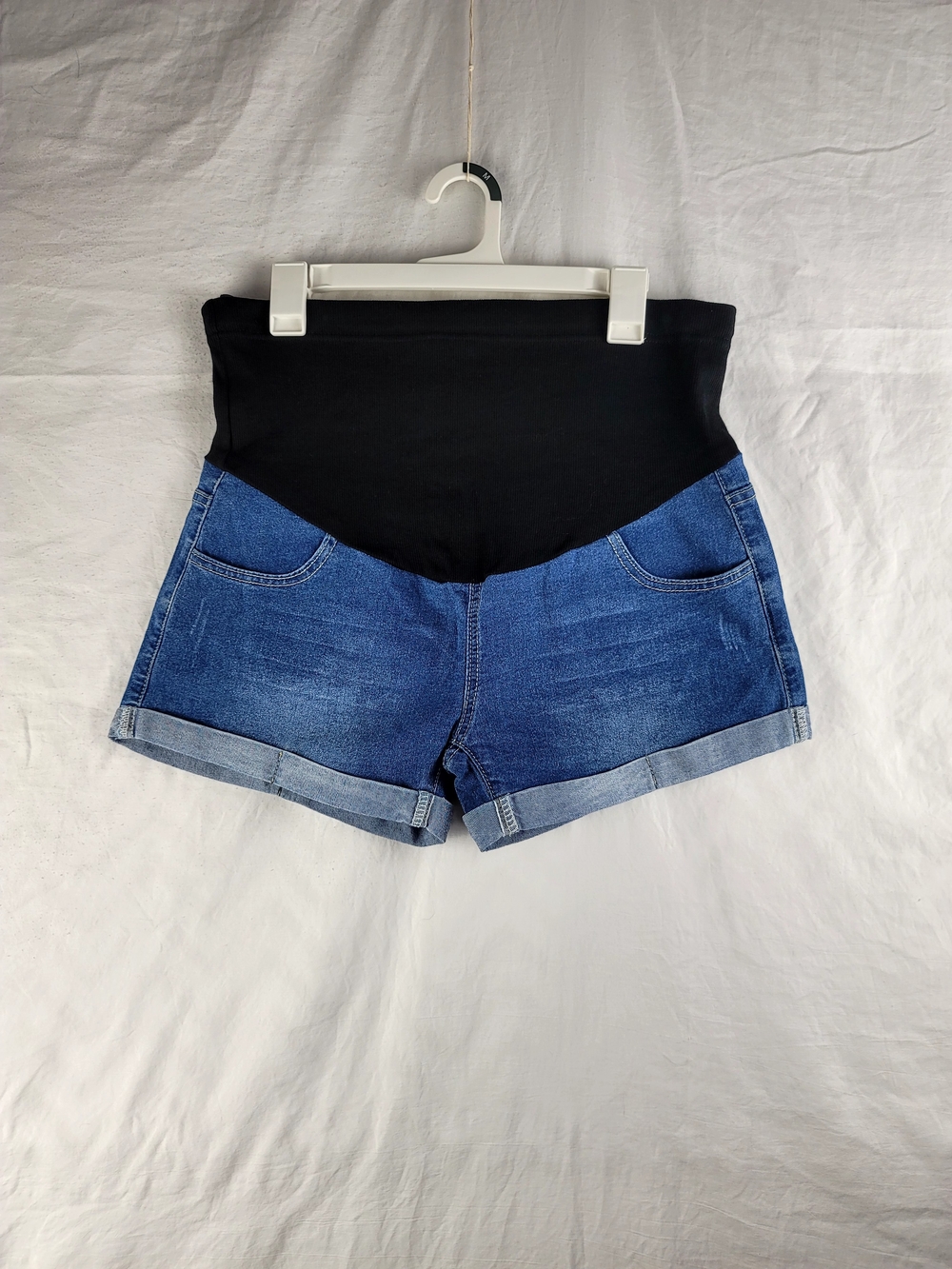 Maternity Denim Shorts with Black Overband